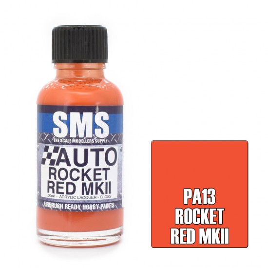 Acrylic Lacquer - Auto Colour #Rocket Red MkII (30ml)