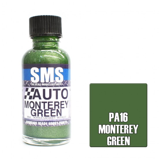 Acrylic Lacquer Paint - Auto Colour #Monterey Green (30ml)