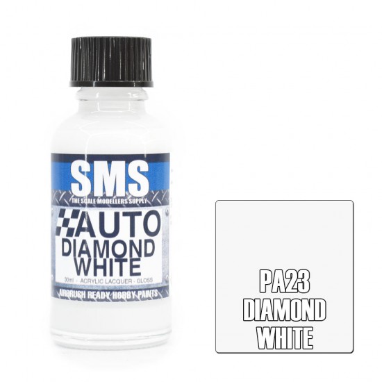 Acrylic Lacquer Paint - Auto Colour #Diamond White (30ml)