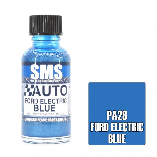 Acrylic Lacquer Paint - Auto Colour #Ford Electric Blue (30ml)