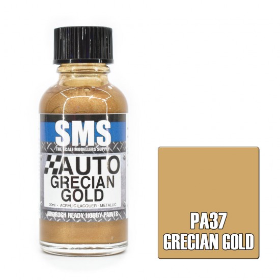 Acrylic Lacquer - Auto Colour #Grecian Gold (30ml)