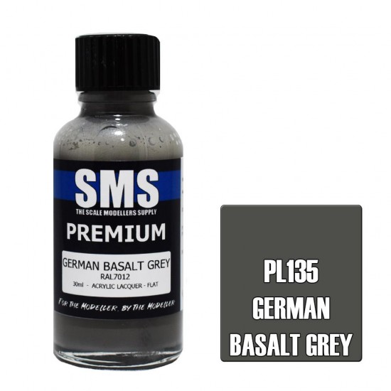 Acrylic Lacquer Paint - Premium German Basalt Grey Ral7012 (30ml)