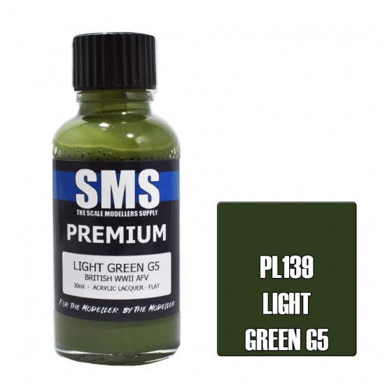 Acrylic Lacquer Paint - Premium Light Green G5 (30ml)