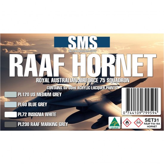 Acrylic Lacquer Paints Set - RAAF Hornet Colours (4x 30ml)