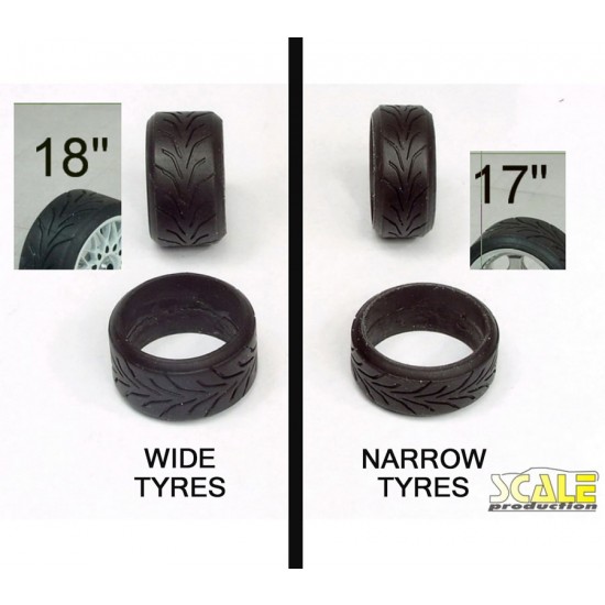 1/24 17-18" Toyo R888 Stretch Wall Tyres (4x narrow)