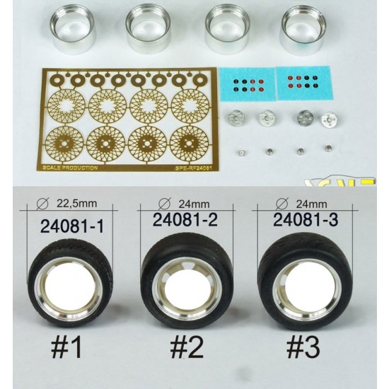 1/24 16" BBS E50 (4-hole) Wheels with Tyres #1