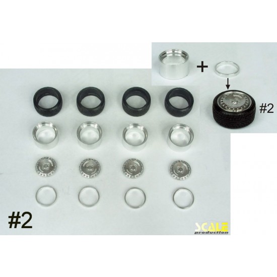 1/24 16" Ronal Racing #2 Wheels with Low Profile Tyres