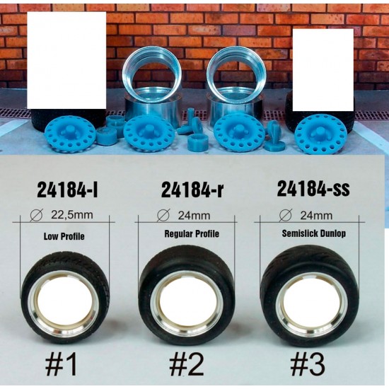 1/24 16" Alfa GTA Style Wheels with Low Profile Tyres