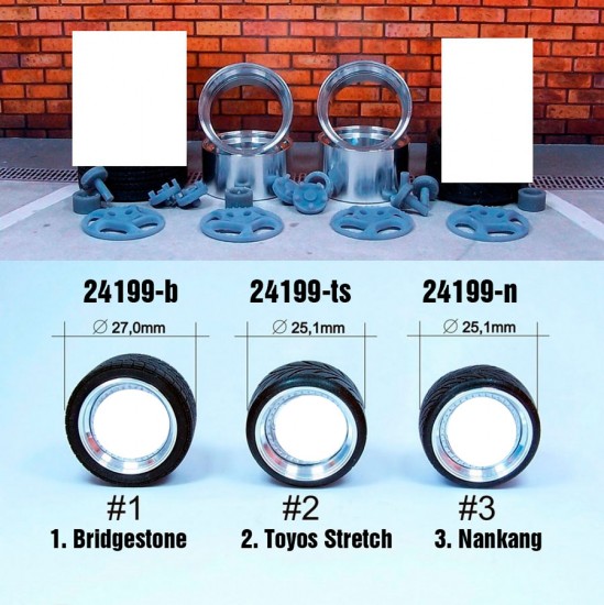 1/24 18" Etabeta Turbo Wheels with Toyo Stretch Wall Tyres