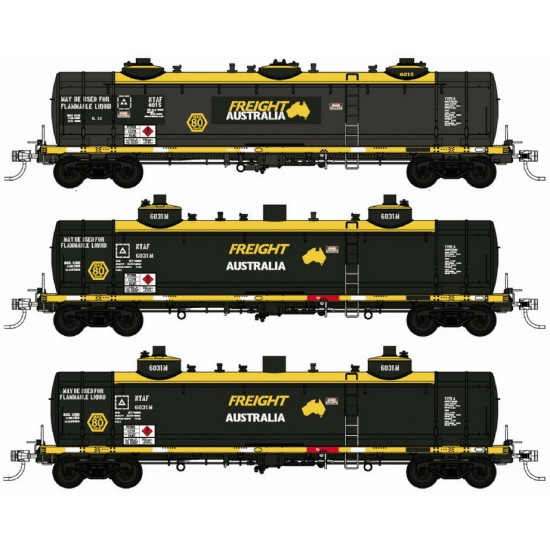 HO Scale Freight Australia Block Fuel Train 2000+: NTAF #6031 #6037 #6020 (3 kits)