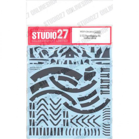 1/12 Superleggera V4 Carbon Decal for Tamiya kits