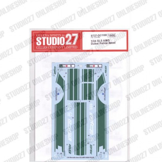 1/24 Mercedes-Benz SLS AMG Dubai Police Decal for Fujimi #123929