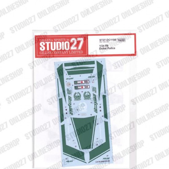 1/24 R8 Dubai Police Decal for Revell kits