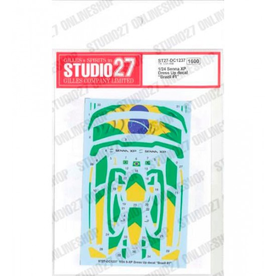 1/24 Senna XP Dress Up Decal 'Brazil #1' for Tamiya kits