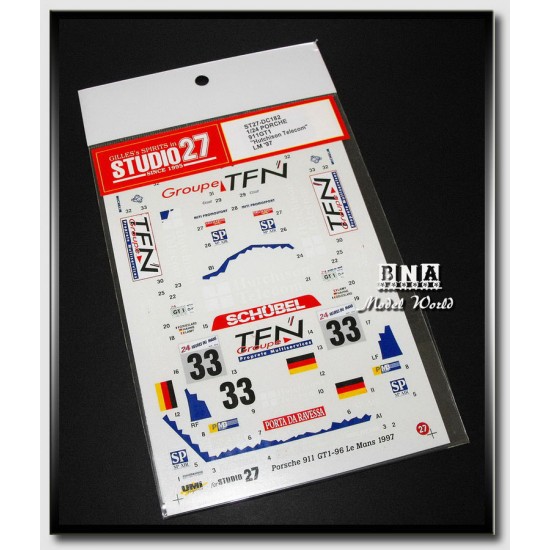 Decals - 1/24 Porsche 911 GT1 "Hutchison Telecom" Le Mans 1997