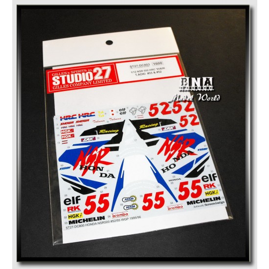 1/12 Honda NSR500 HRC 1995&1996 T.AOKI #52, #55 WGP (for Tamiya kit)