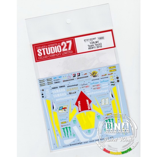 Decals for 1/12 Yamaha YZR-M1 Team Tech3 2010 for Tamiya kit #14117/14119