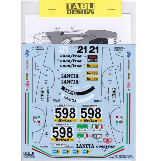 1/24 Stratos Turbo #598 Gilo de Italia Decal