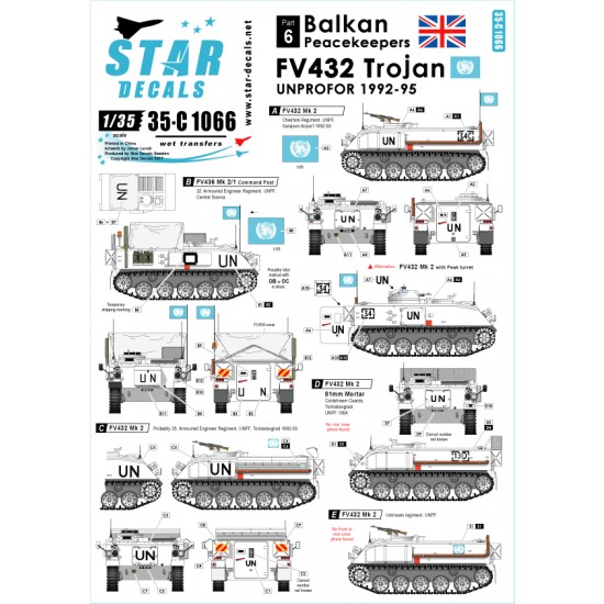 1/35 Decals for Balkan Peacekeepers #6 FV432 Trojan