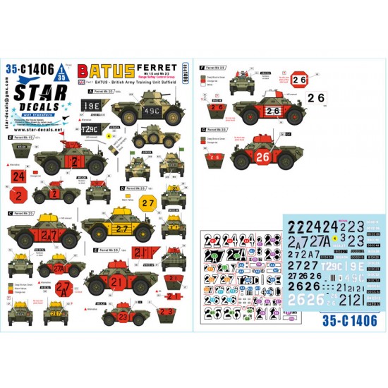 1/35 BATUS Ferret Mk 1/2 & Mk 2/3 Decals #1 - Range Safety Control Group