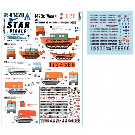 1/35 M29C Weasel Decal - E.P.F. Les Expeditions Polaires, French Polar Expeditions