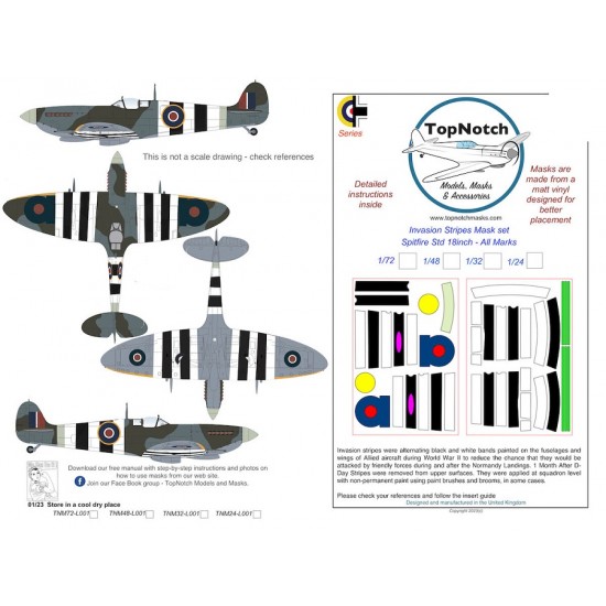 1/48 Spitfire Standard 18inch Invasion stripes