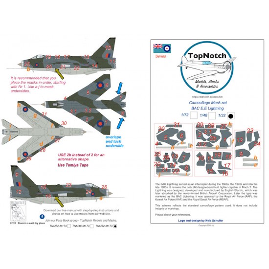 1/48 BAC E.E. Lightning Camo Masks