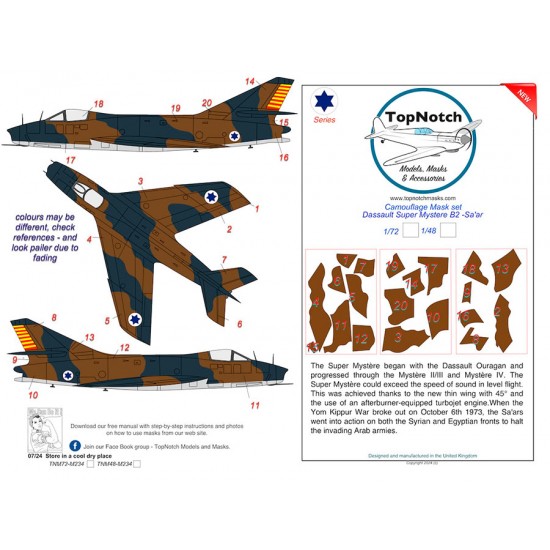 1/72 Dassault Super Mystere B2 -Sa'ar Camouflage Mask