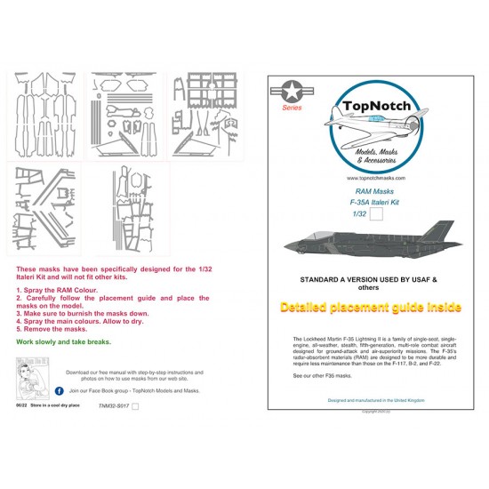 1/32 RAM Masks - F-35A for Italeri kits [Special Edition]