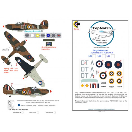 1/24 Hurricane R.S. Tuck DT-A Insignia Masks