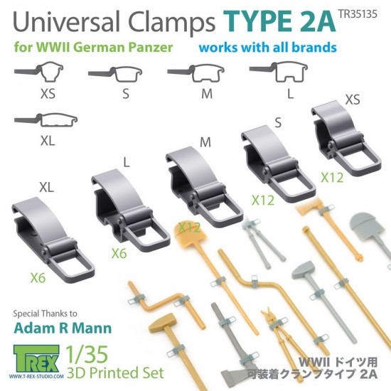 1/35 Universal Clamps Type 2A for WWII German Panzer