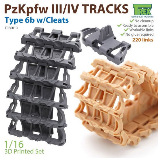 1/16 PzKpfw III/IV Tracks Type 6b w/Cleats