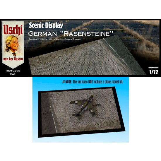 1/72 WWII German Rasensteine Luftwaffe Airfield Cobble Stones Display Base (rectangular)