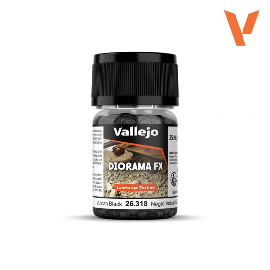 Diorama FX Landscape Textures - Vulcan Black (35ml/1.18 fl oz, Grain: 2-5mm)