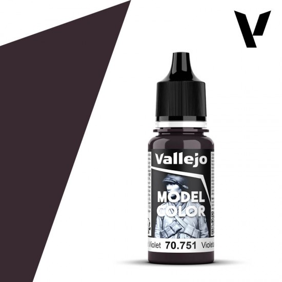 Acrylic Paint - Model Colour #054 Black Violet (18ml/0.6 fl oz, matt finish)