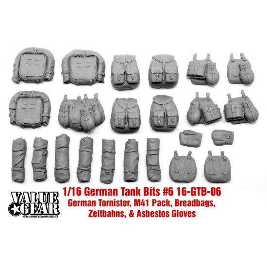 1/16 German Tank Bits #6 - M41 Packs, Bread Bags and Zelbahns