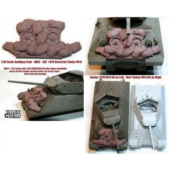 1/35 M10 Tank Destroyer Sandbag Fronts V1 (1970) for Tamiya kits