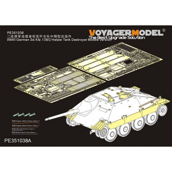 1/35 WWII German SdKfz.138/2 Hetzer Middle Detail Set for Dragon kits #6037/6066/9148