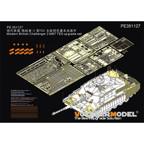 1/35 Modern British Challenger 2 MBT TES Upgrade Detail set for Rye Field Model RM-5039