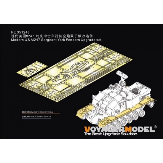 1/35 Modern US M247 Sergeant York Fenders Upgrade Detail set for Takom #2160