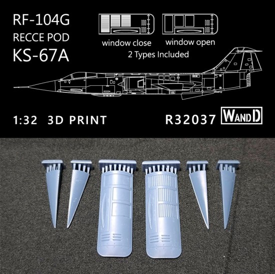 1/32 Lockheed RF-104G Starfighter Recce Pod KS-67A (2 types) for Italeri kits