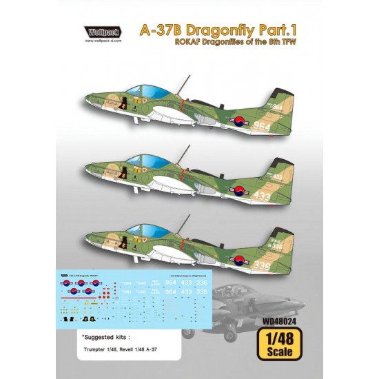 1/48 A-37 Dragonfly Decal Part.1 - ROKAF Dragonflies of the 8th TFW for Trumpeter/Revell kits