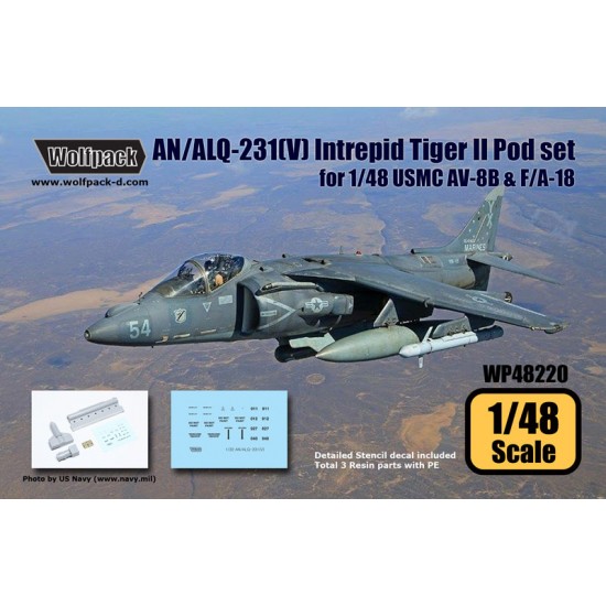 1/48 USMC AV-8B & F/A-18 AN/ALQ-231 Intrepid Tiger II Pod set