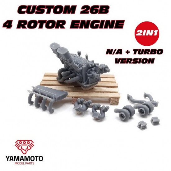 1/24 Custom 26B 4-Rotor Engine (NA Version and Turbocharger)