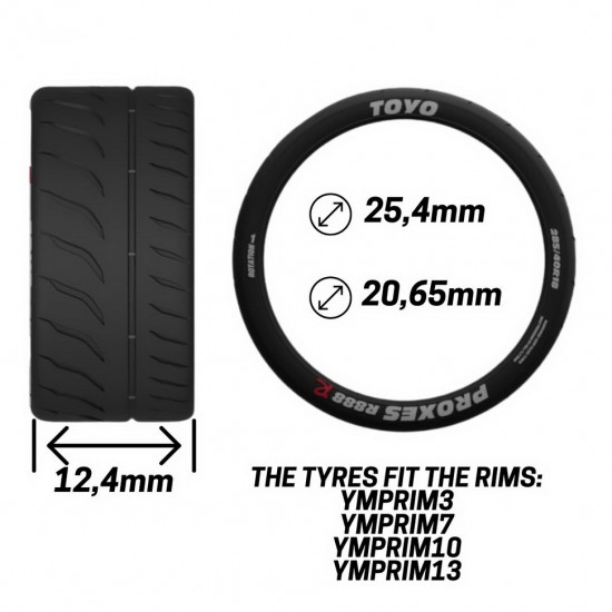 1/24 Semi Slick Tyres Type 1 For Yamamoto 18' Rims (4 tyres)