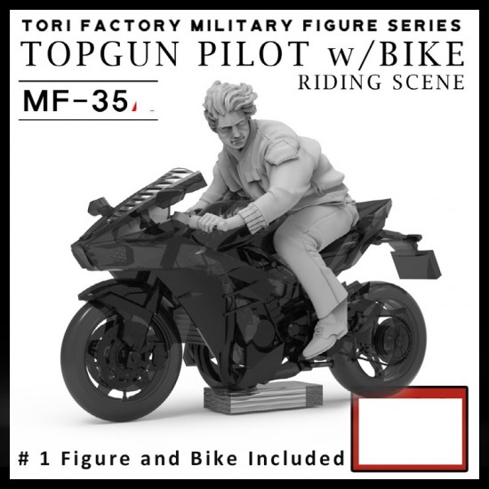 1/48 TOPGUN Pilot w/Bike Riding Scene (1 figure and bike)