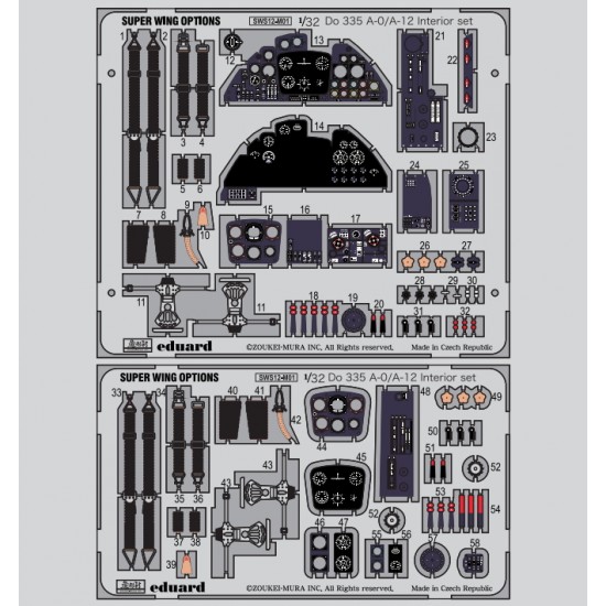 1/32 Do 335 A-0/A-12 Interior Detail Set for Zoukei-Mura kits