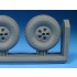 1/72 Mosquito Slotted Main Wheels Block Tread for Tamiya/Hasegawa kits