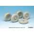 1/35 French AML-60/90 Sagged Wheels Set (5pcs w/mask) for Takom kits #2084/2077