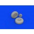 1/72 P-51D Mustang Wheels Diamond Tread for Eduard kits